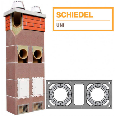 Керамический дымоход Schiedel UNI двухходовой с вентиляционным каналом
